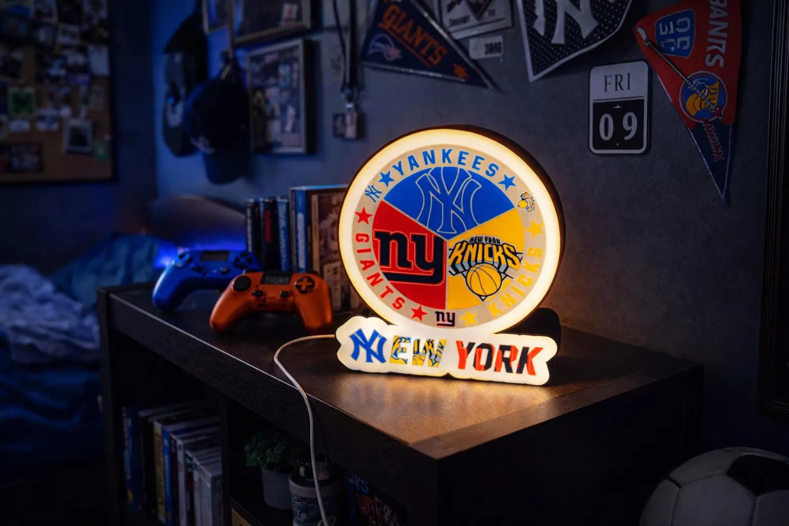 New York Sports LED Light Box - Yankees, Giants, Knicks Decor