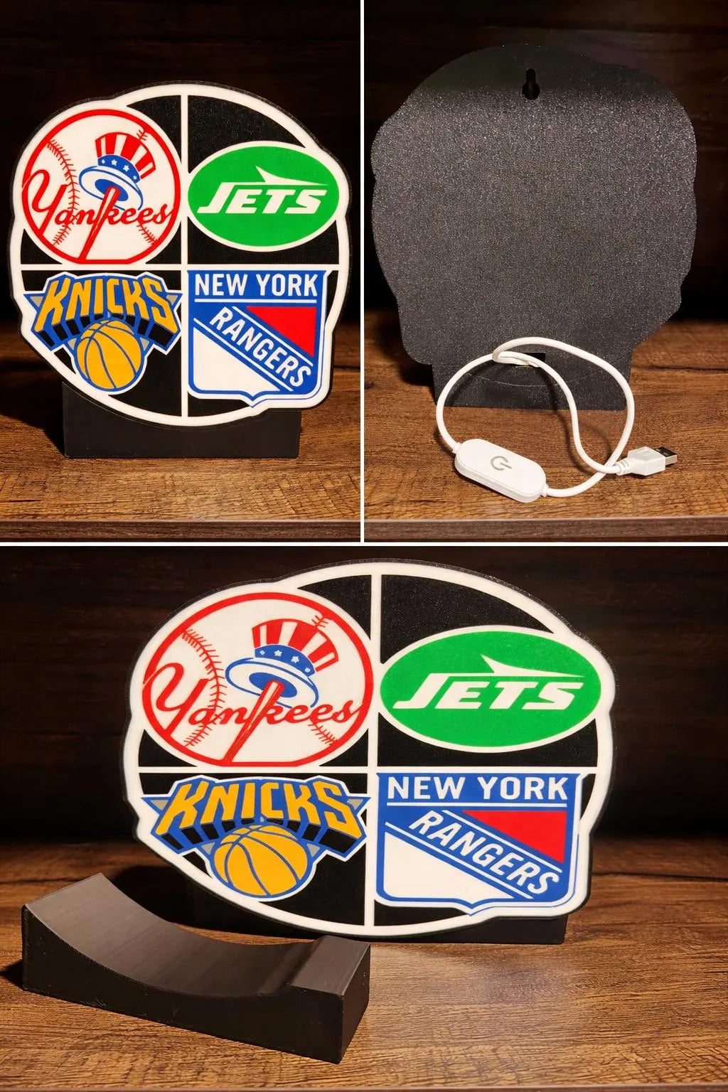 New York Sports LED Light Box – Yankees, Jets, Knicks & Rangers