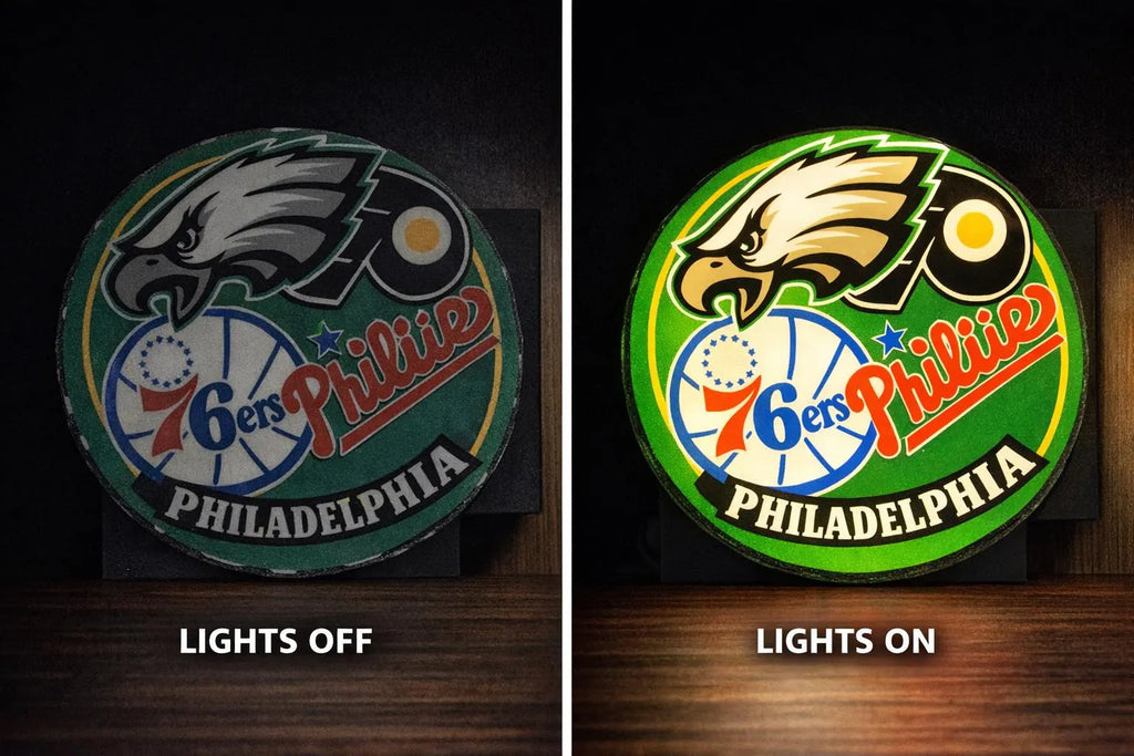 Philadelphia Sports LED Light Box – Eagles, Phillies, Flyers &amp; 76ers Decor