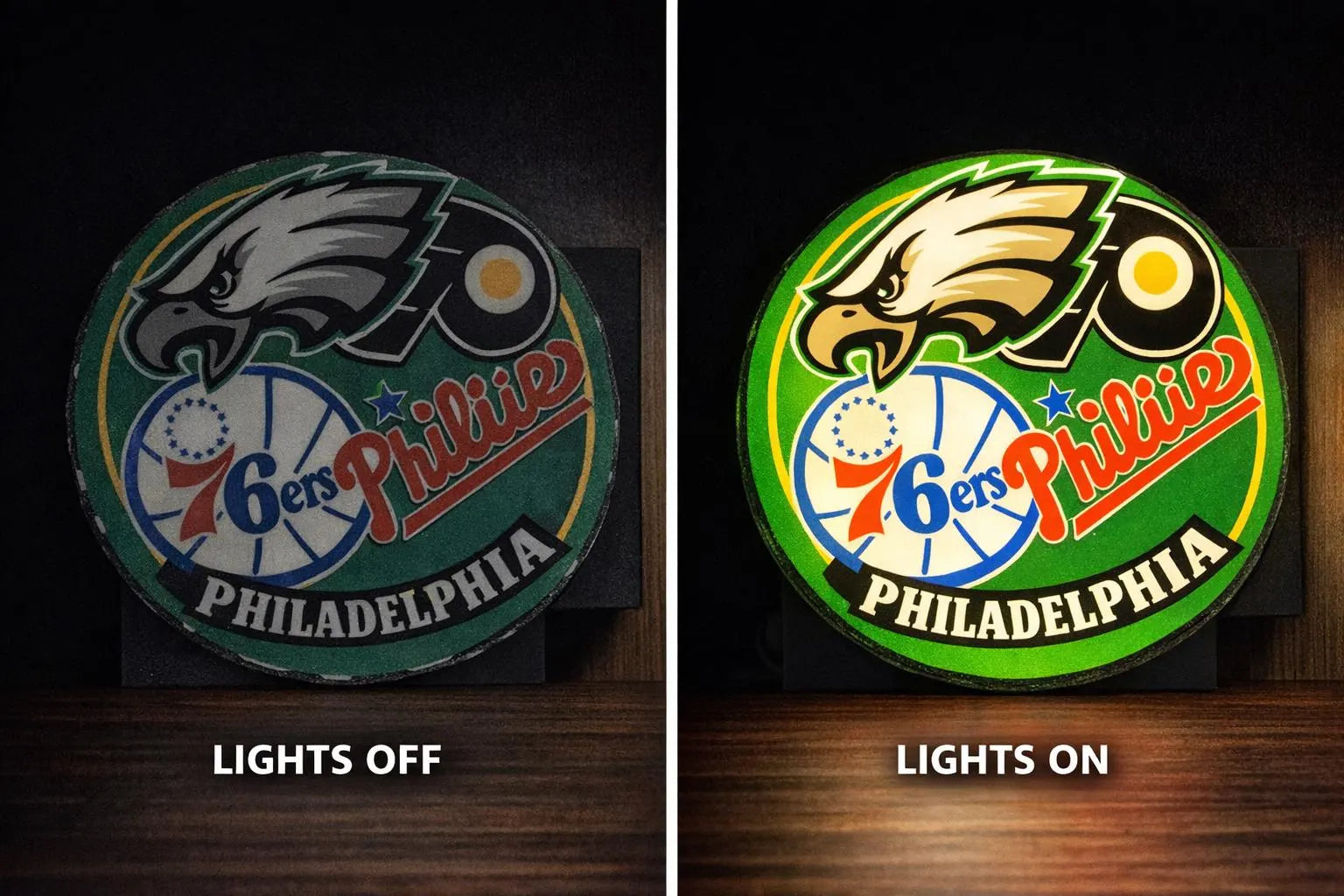 Philadelphia Sports LED Light Box – Eagles, Phillies, Flyers &amp; 76ers Decor