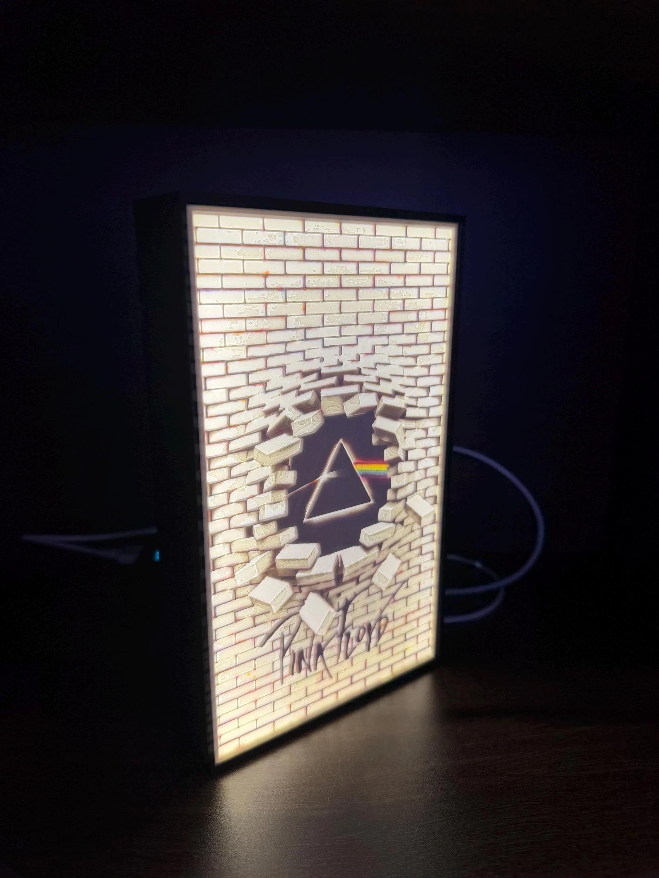 Pink Floyd Inspired LED Lithophane Light Box