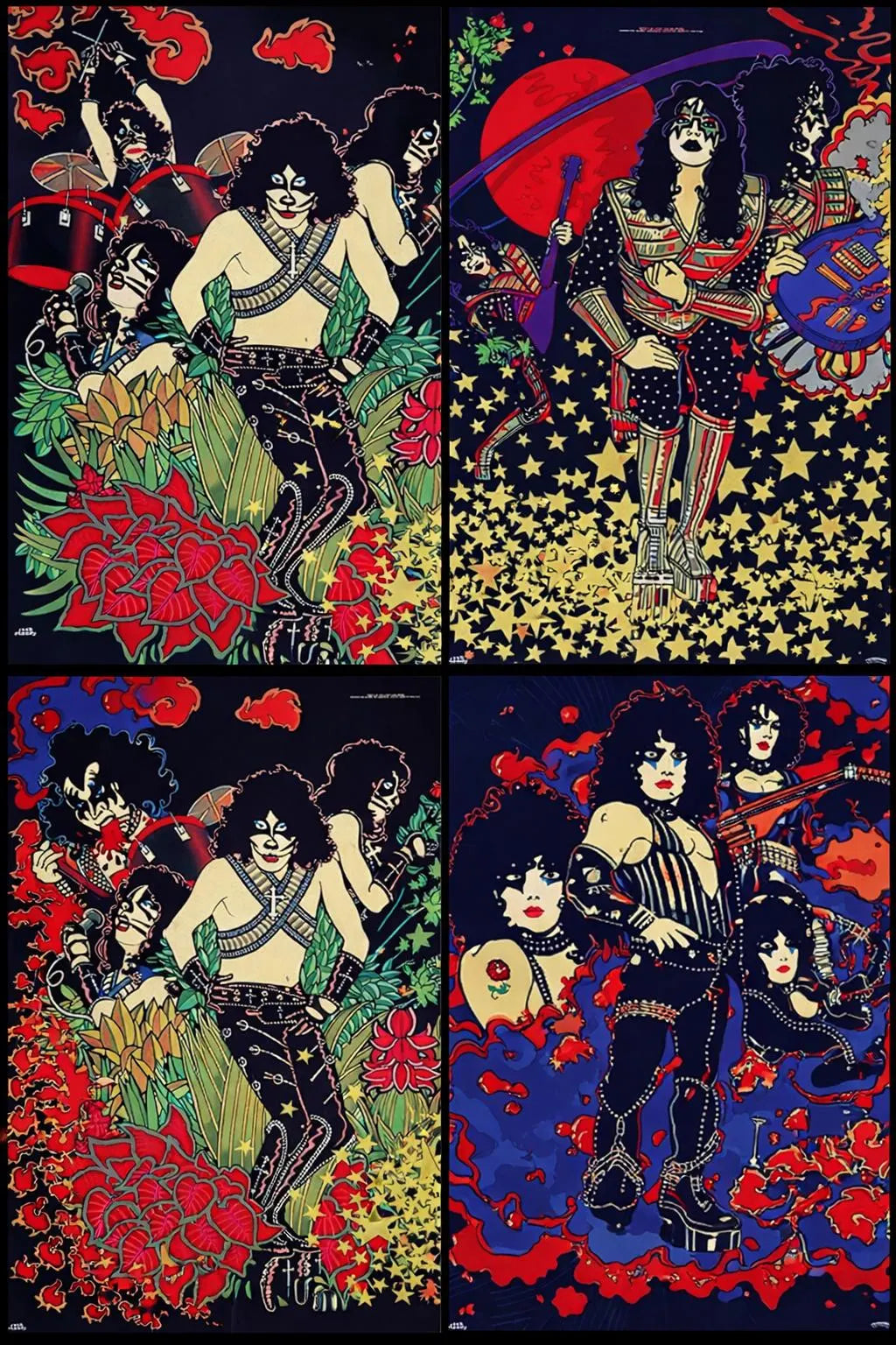 KISS Solo Album Poster - Metal Photo Print With Stands