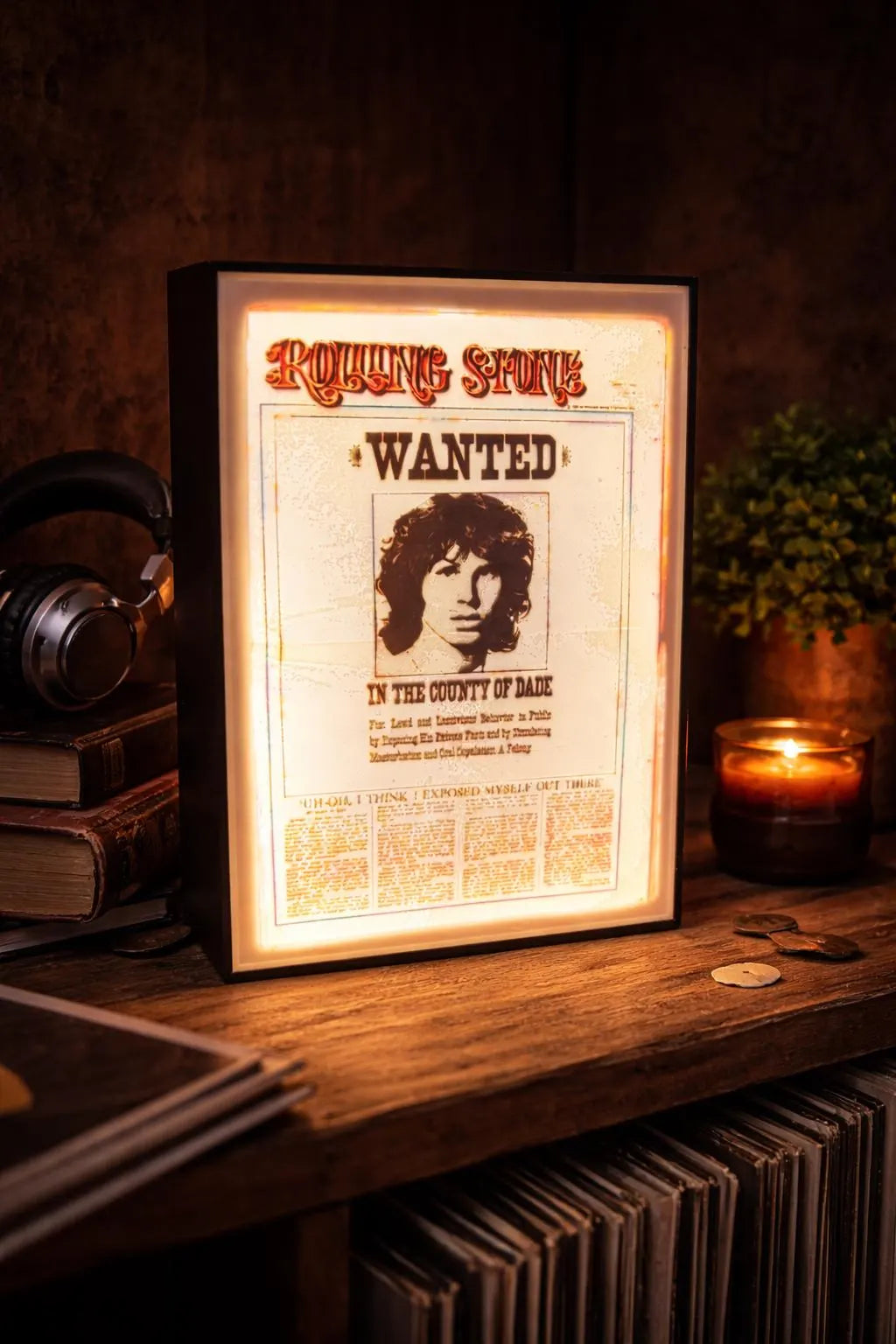 Jim Morrison “Wanted” Lithophane LED Light Box