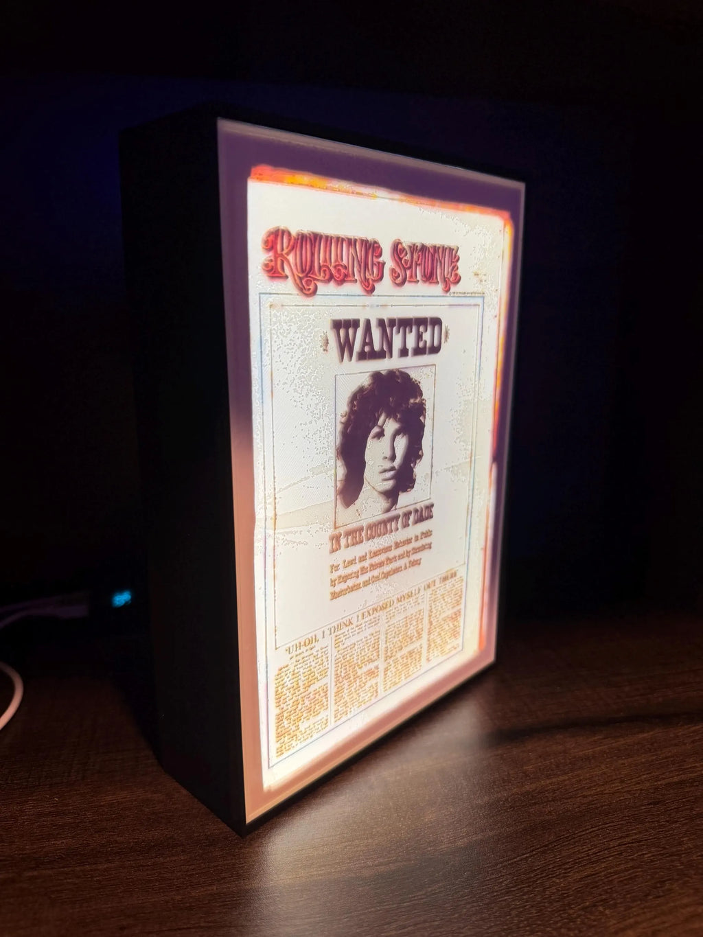 Jim Morrison “Wanted” Lithophane LED Light Box