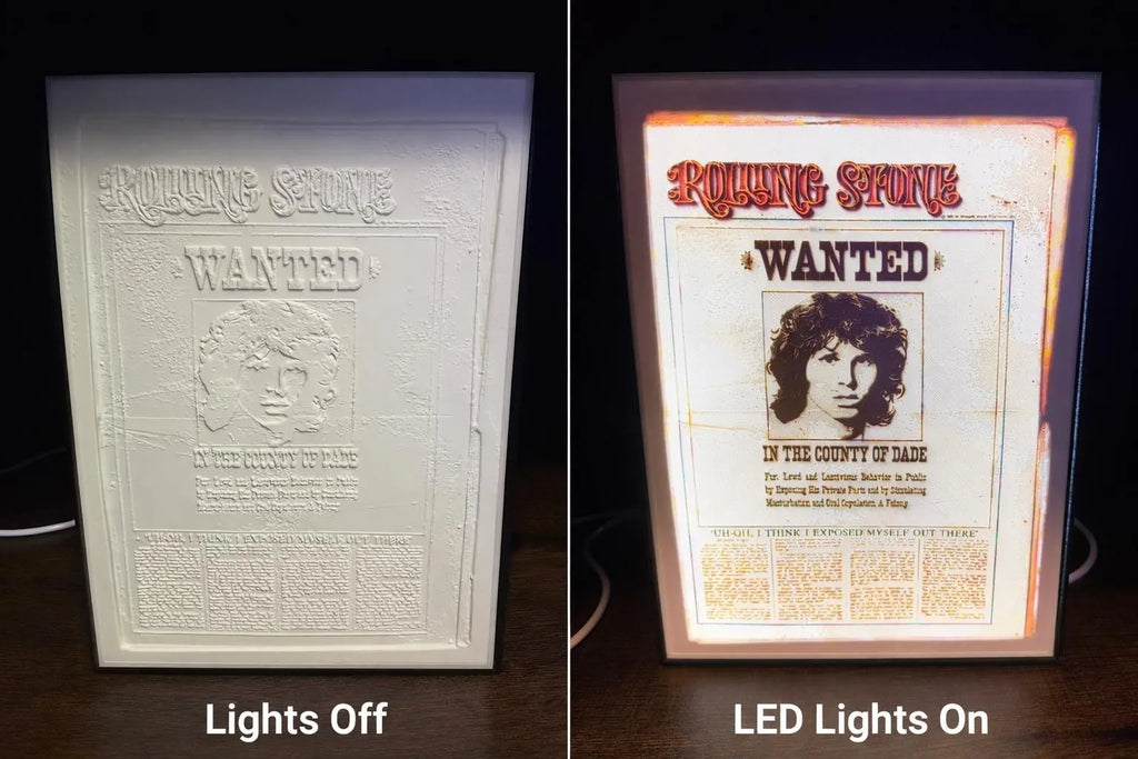 Jim Morrison “Wanted” Lithophane LED Light Box