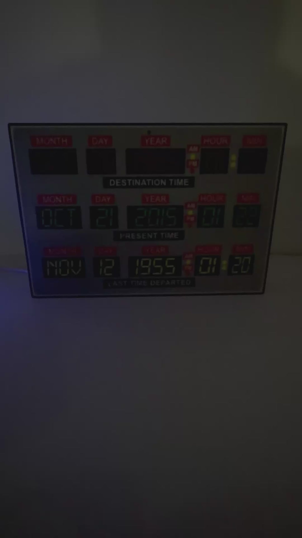 Back to the Future Inspired Time Travel LED Light Box