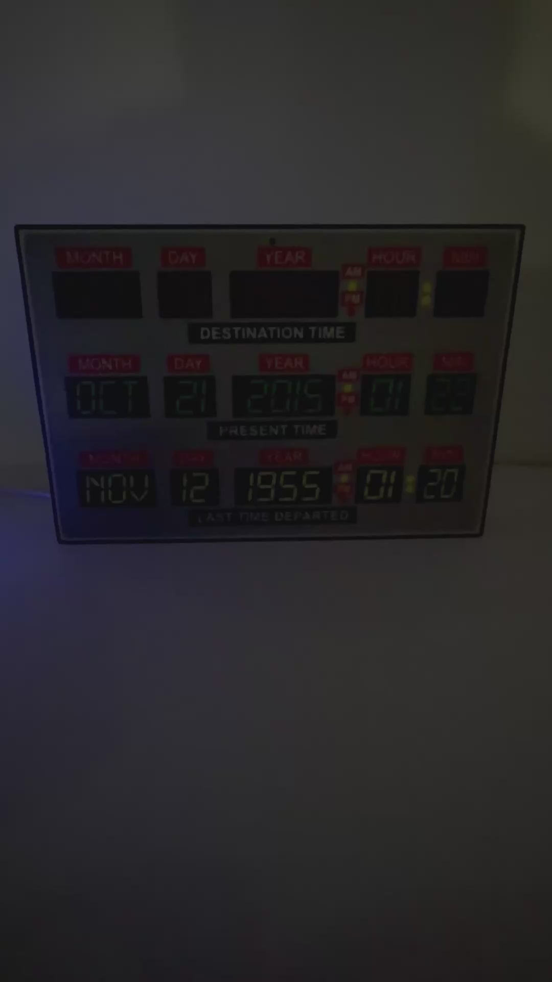 Back to the Future Inspired Time Travel LED Light Box